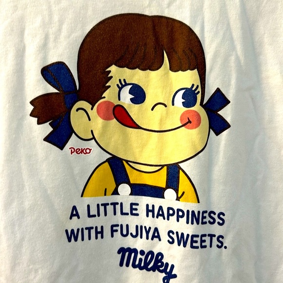 UNIQLO X Fujiya White Milky Peko-chan Tee, Sz XS - Picture 5 of 7